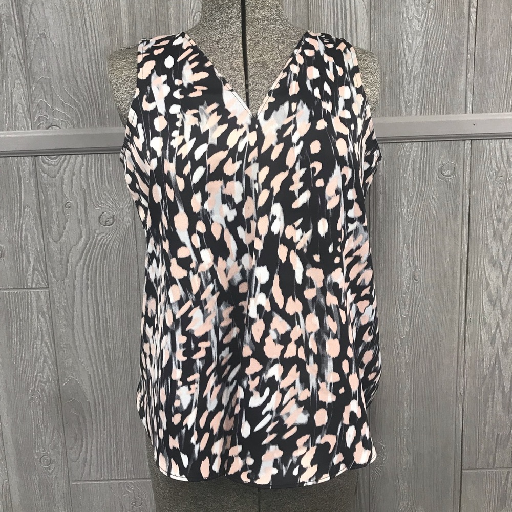 Oversize Abstract Print Black Pink Calvin Klein Blouse NWT